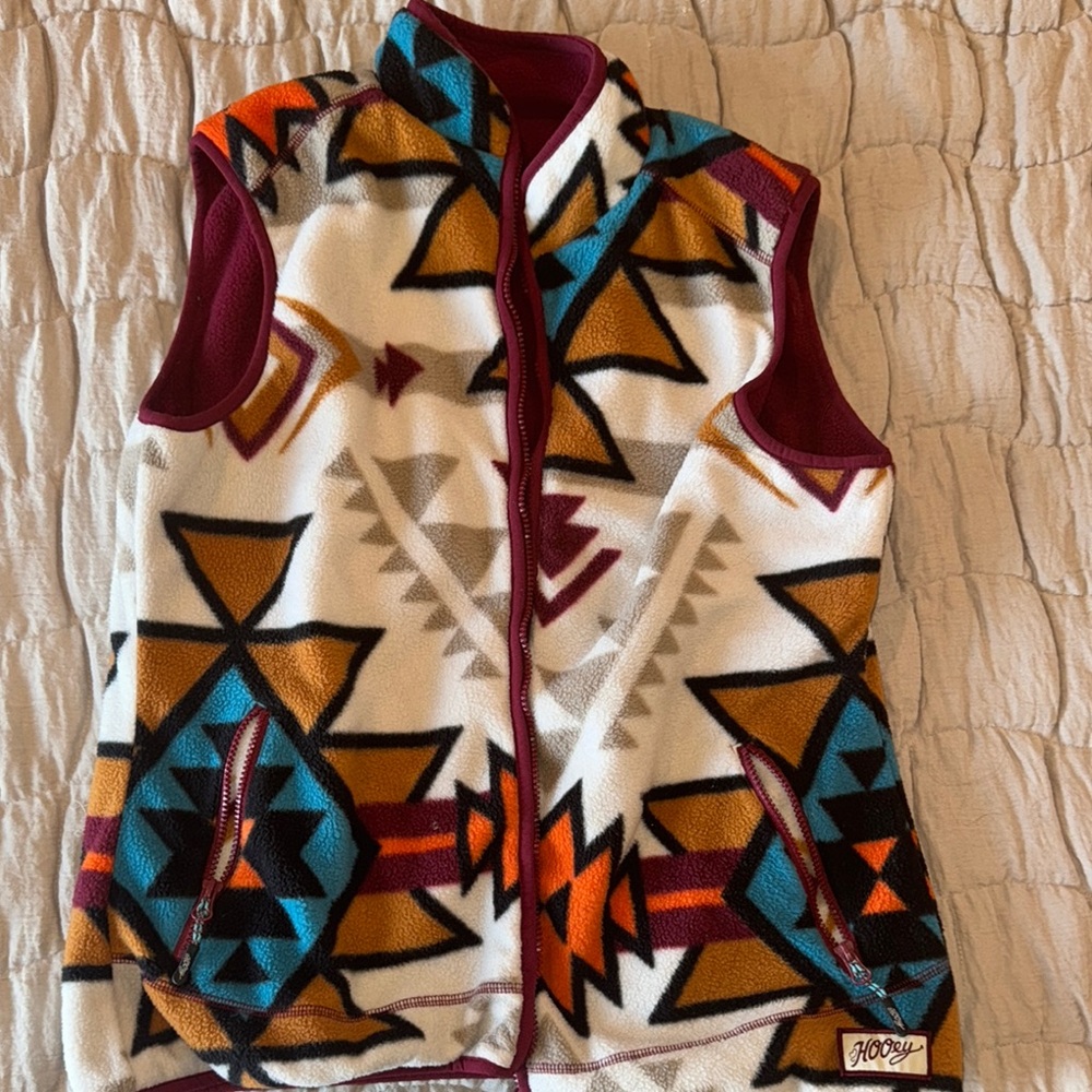Hooey Women’s  Geometric Patterned Fleece Vest